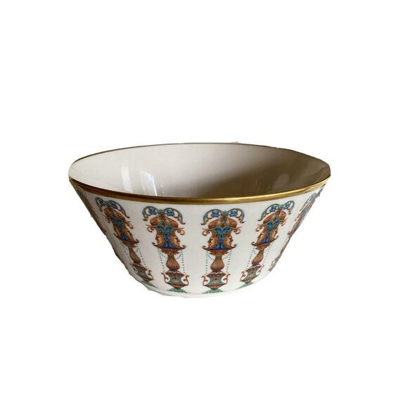Lenox Lido Large Salad Serving Bowl Ivory Roman Print - Picture 1 of 5